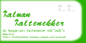 kalman kaltenekker business card